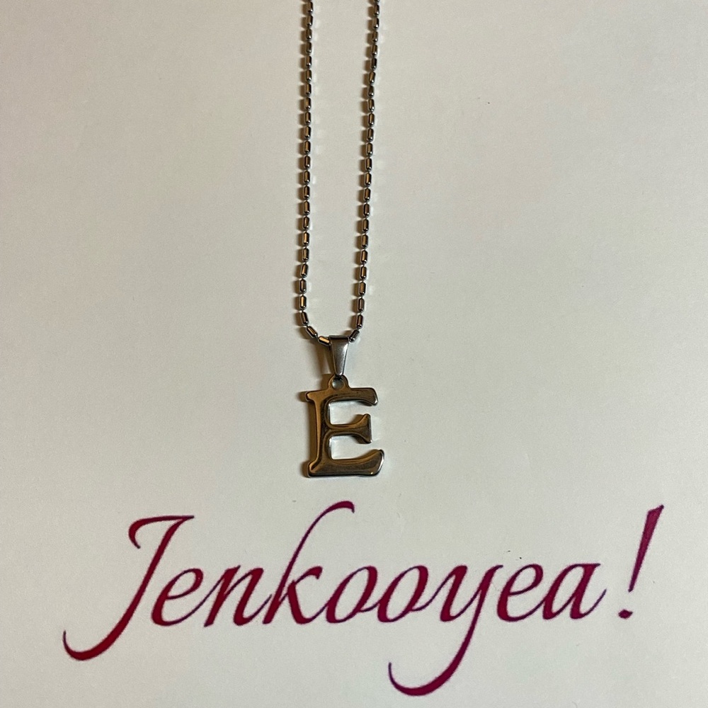 Silver Initial 'E' Necklace